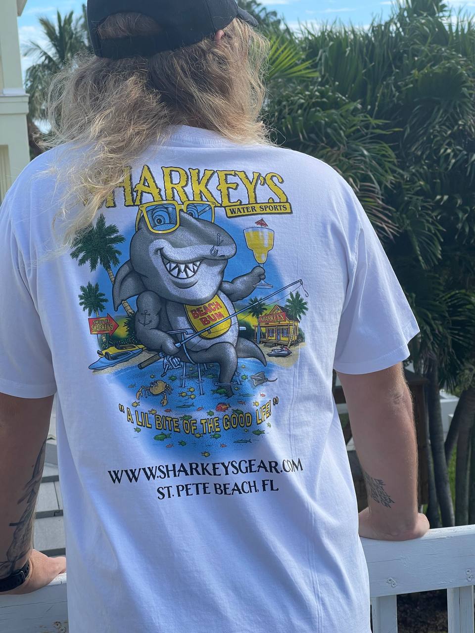 Sharkey’s Souvenir T-Shirt, “A Lil Bite of the Good Life”