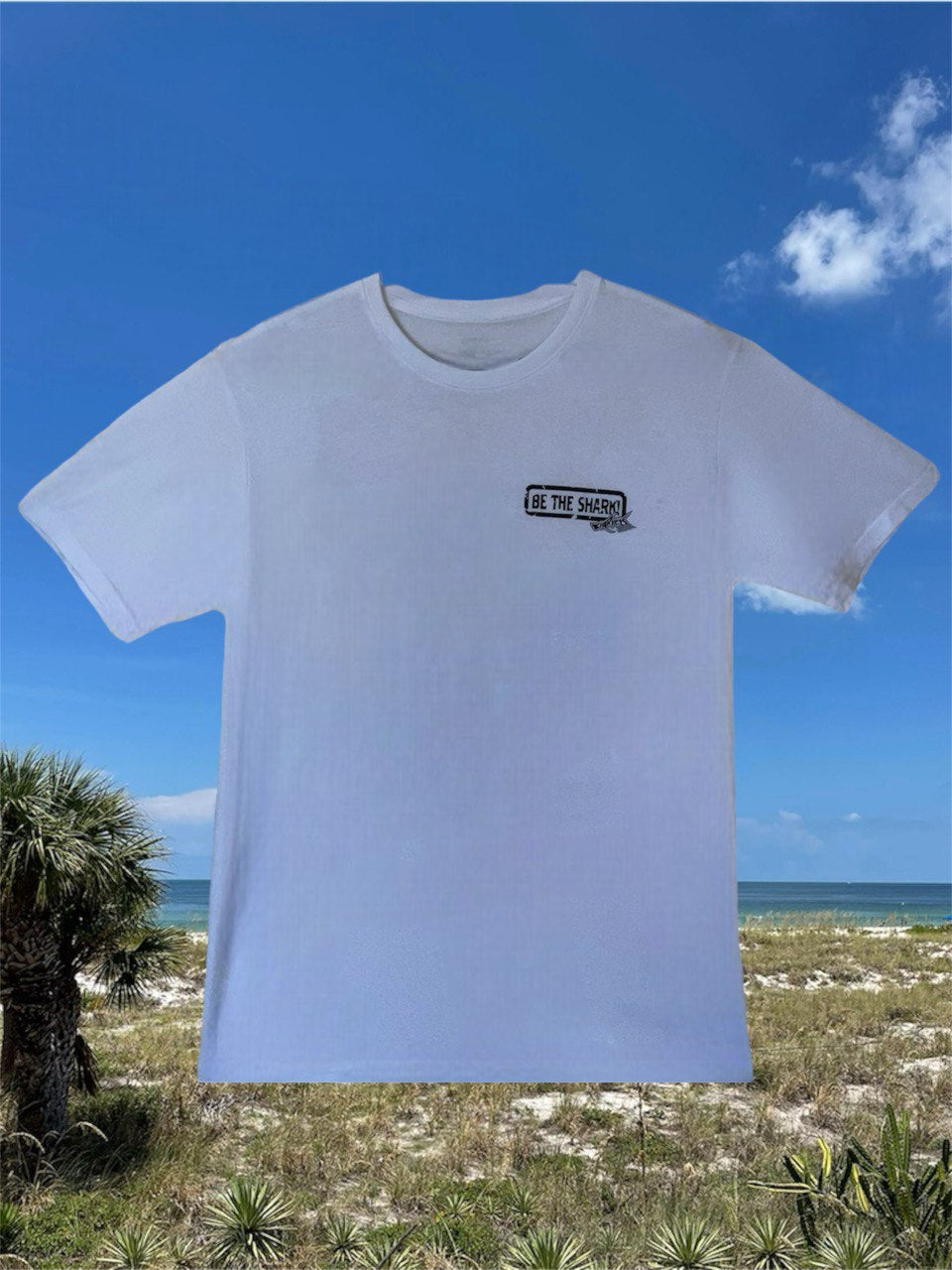 Sharkey’s Souvenir T-Shirt, “Dinner, Drinks & Vitamin Sea… Shell Yeah!”