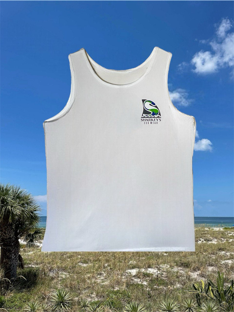 Men's Sharkey's EcoWear Traditional White Tank Top