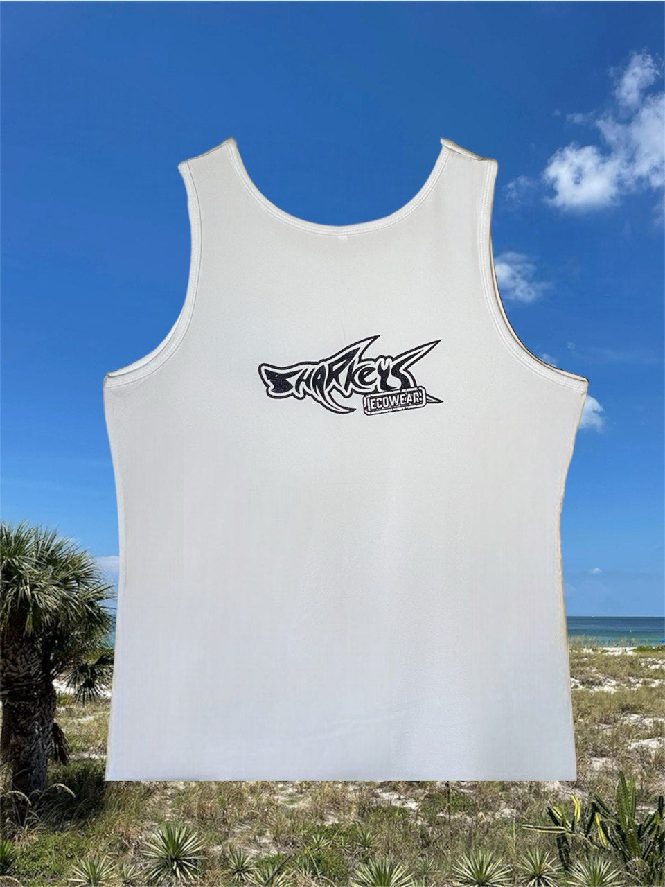 Men's Sharkey's EcoWear Traditional White Tank Top
