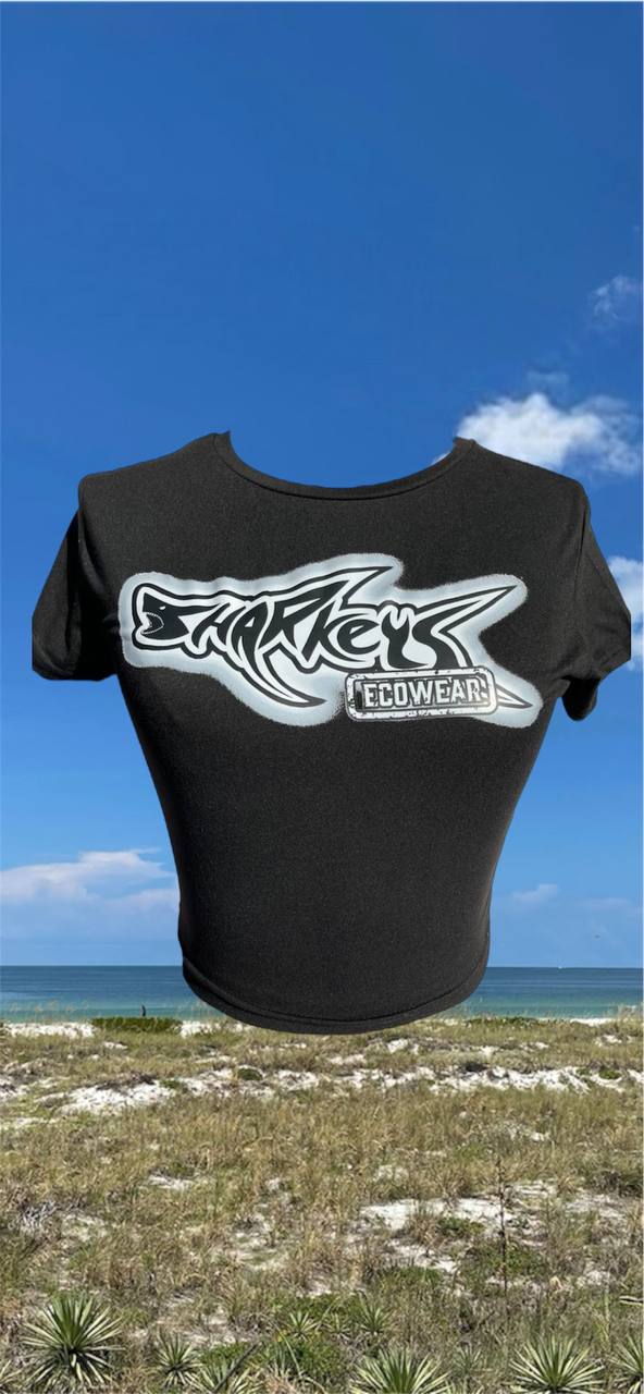 Women’s Original White Crop Top by Sharkey’s EcoWear