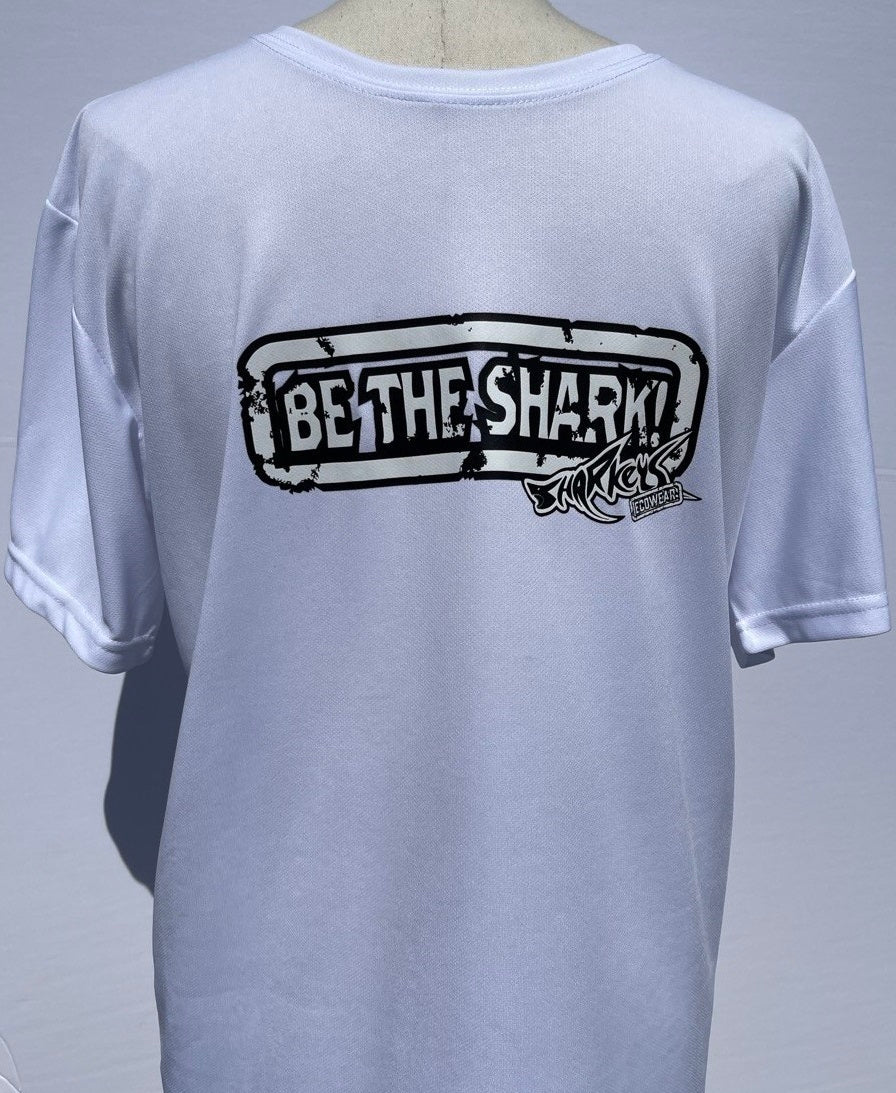 Men's "Be the Shark" T-Shirt by Sharkey's EcoWear - White