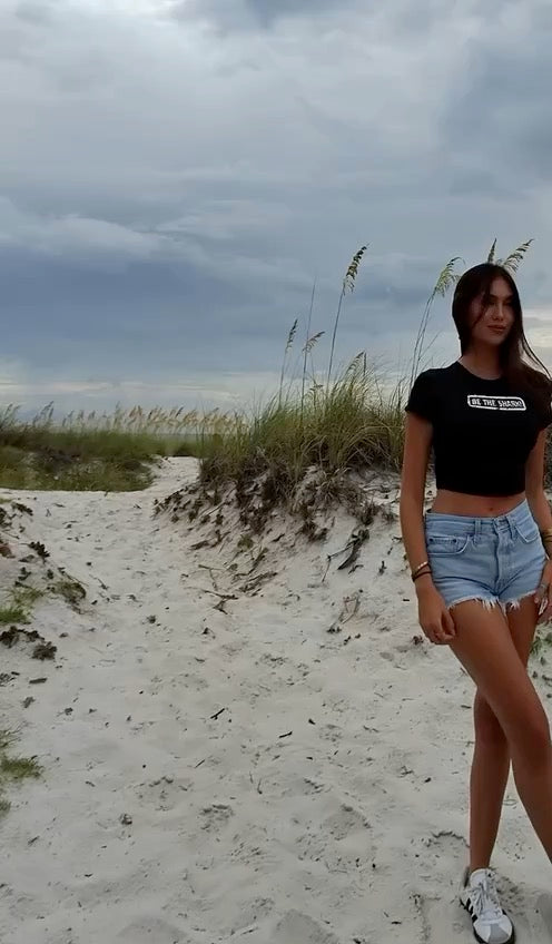 Women’s Original White Crop Top by Sharkey’s EcoWear