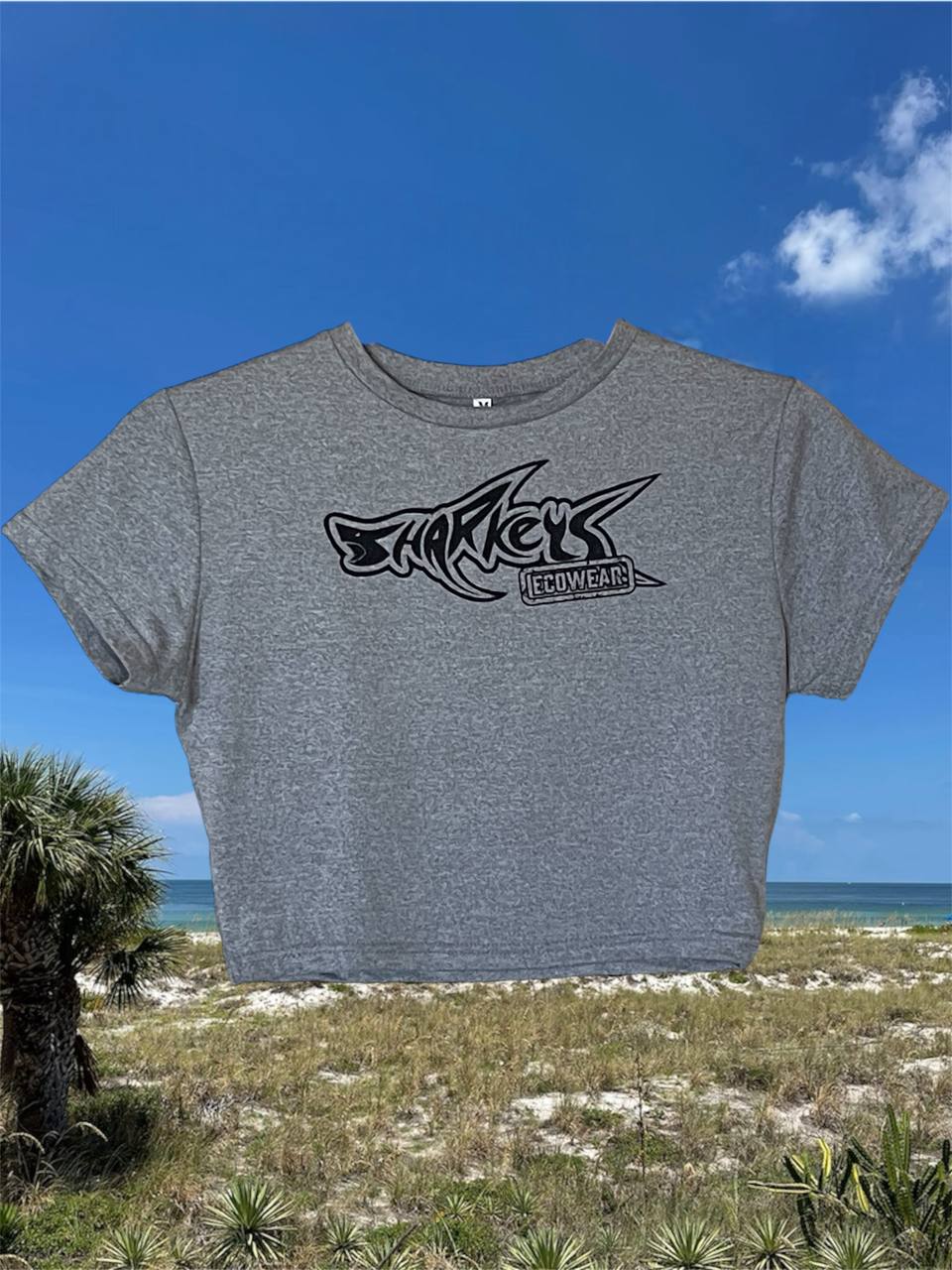 Women’s Original Gray Crop Top by Sharkey’s EcoWear