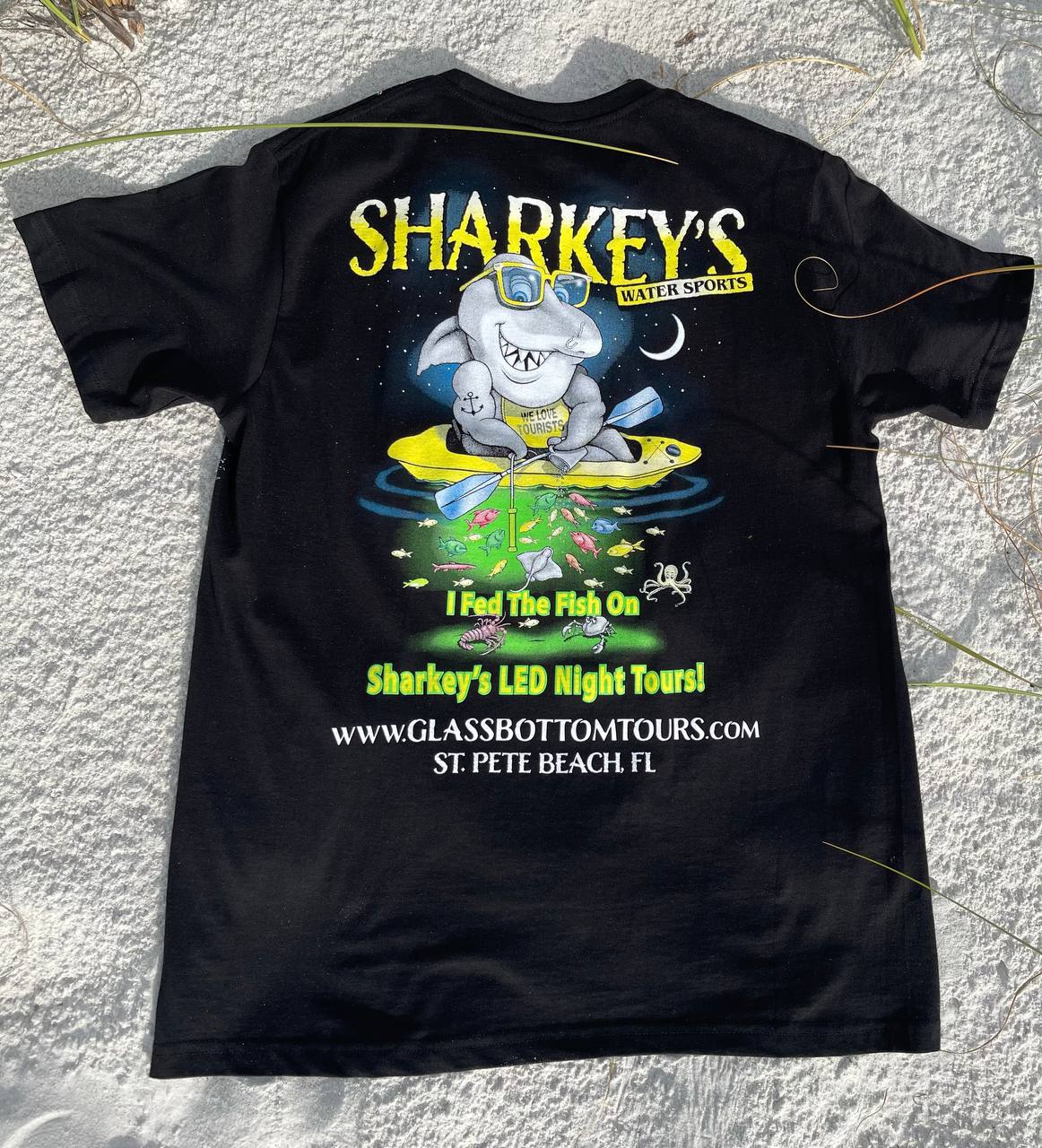 Sharkey’s Souvenir T-Shirt – Sharkey Feeding Fish