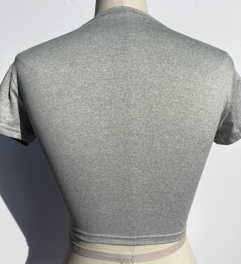 Women’s Original Gray Crop Top by Sharkey’s EcoWear