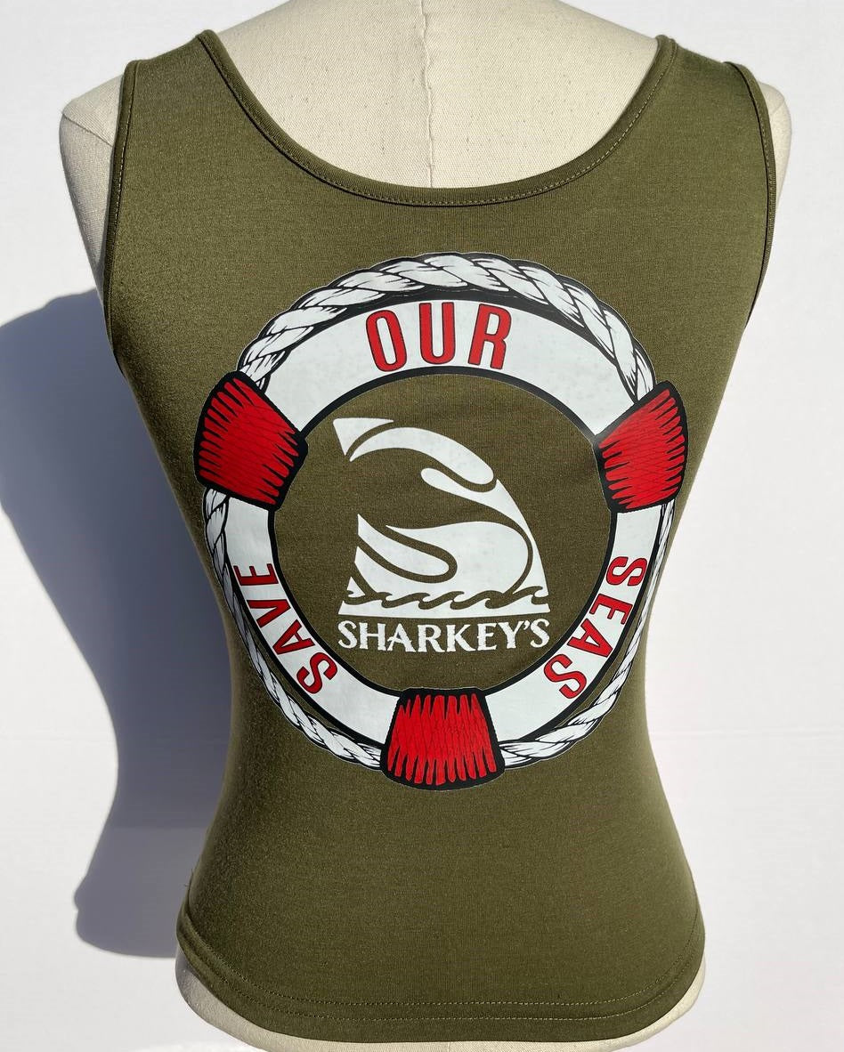 Women’s Tank Top with Sharkey’s S.O.S. Design