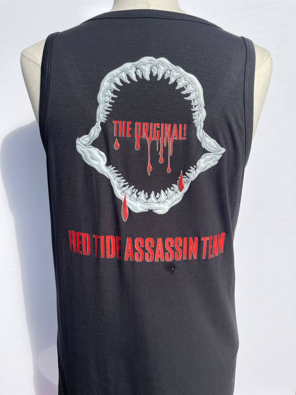 Men's Sharkey's EcoWear "Red Tide Assassin" Black Tank Top