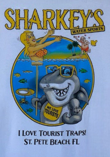 Sharkey’s Souvenir T-Shirt, “I Love Tourist Traps”