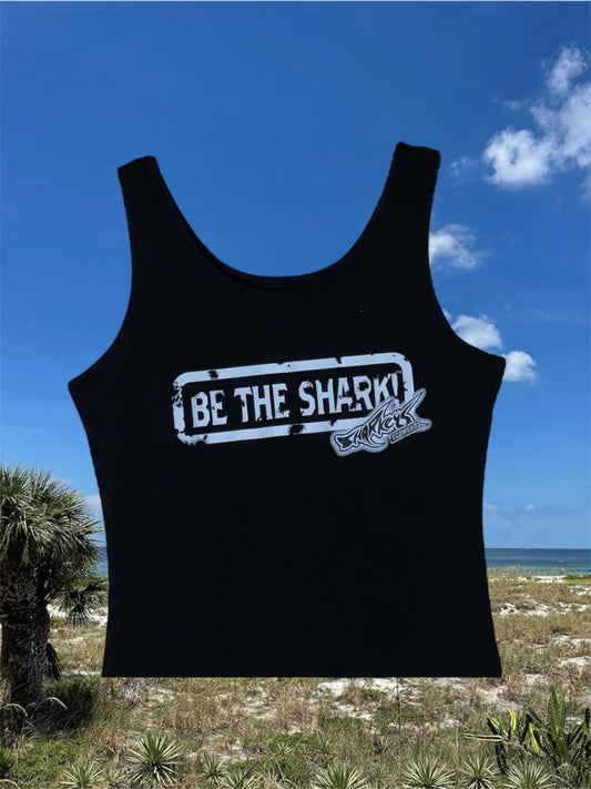 WOMEN'S LIGHTWEIGHT BE THE SHARK CROP TANKTOPS