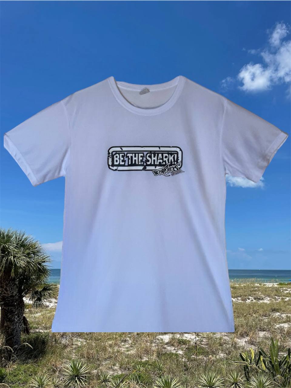 MENS SHARKEY'S ECOWEAR "BE THE SHARK" WHITE T-SHIRT