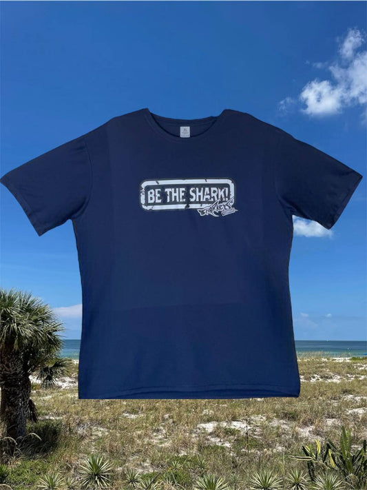 MENS SHARKEY'S ECOWEAR "BE THE SHARK" DARK BLUE T-SHIRT