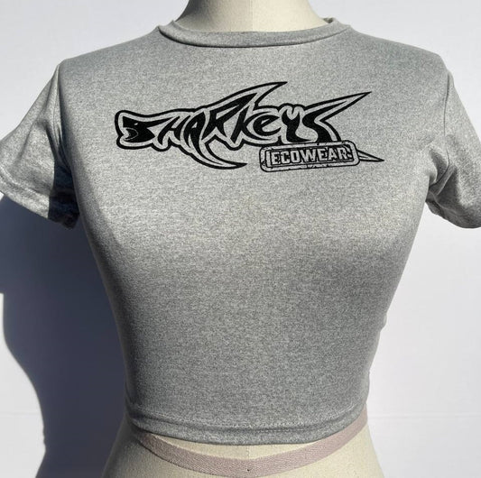 Women’s Original Gray Crop Top by Sharkey’s EcoWear