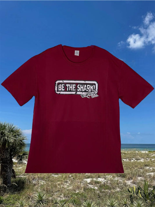 MENS SHARKEY'S ECOWEAR "BE THE SHARK" RED T-SHIRT